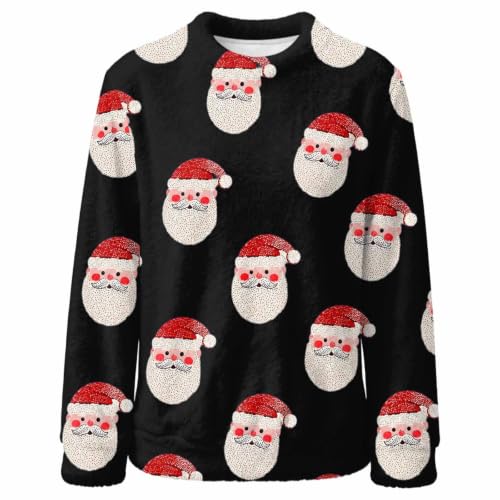 Ugly Christmas Sweaters for Women Santa Pullover Funny Xmas Holiday Tops - image 3