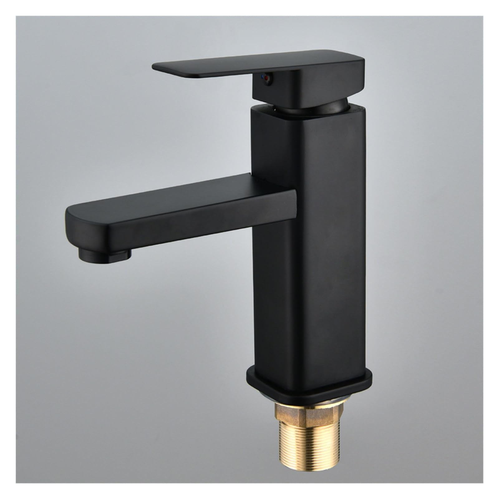 Robinet de lavabo noir à une poignée pour salle de bain moderne