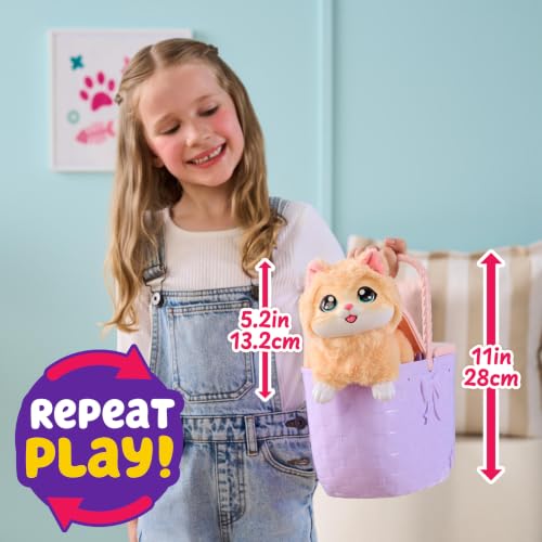 Image of Little Live Pets Mama Surprise Kittens, Interactive Mama, Surprise Toys | Portable basket, fish accessory, 3 baby kittens, and 15+ sounds and reactions for ages 4+ toy cat play