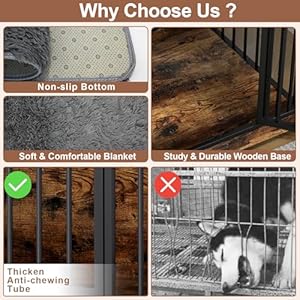   Dog-Kennel-Furniture-Indoor-Dog-Crate-Furniture-for-Medium-Dogs-Heavy-Duty-Dog-House-Up-to-132-lbs-354-Side-End-Table-2-Adjustable-Doors-Dog-Cage-with-Fully-Wooden-Base-for-Anti-Chewing
