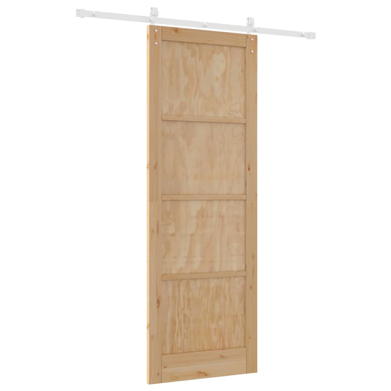 Drzwi przesuwne wykonane z litego drewna sosnowego, naturalne i białe, 83 x 232 cm, do drzwi wewnętrznych, do hali, na basement, nowy build, renowacja, cicha praca ze stalową szyną