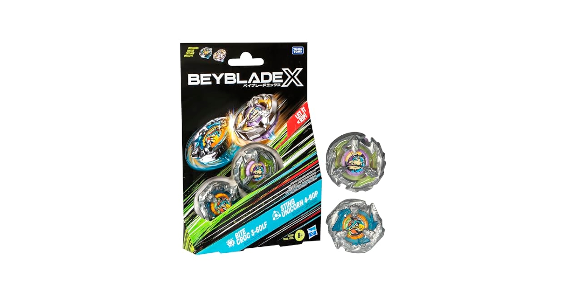 海外版ベイブレード Bitecroc & StingUnicorn Beyblade X Bite Croc 3-60LF and Sting Unicorn 4-60P Top Dual