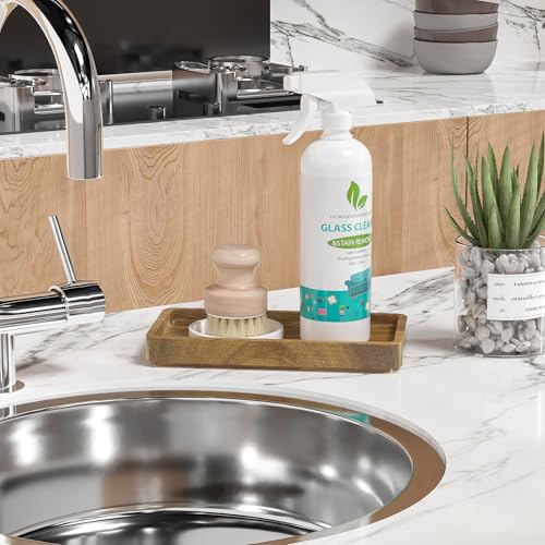 Image of WEENSON Small Acacia Wood Bathroom Vanity Tray for Soap Dispenser, Toiletries, Makeup, Perfume, Decor, Kitchen Tray for Counter Salt Spice, Toilet Tank Tray for Candle, Nightstand 7.9 inchx4 inch