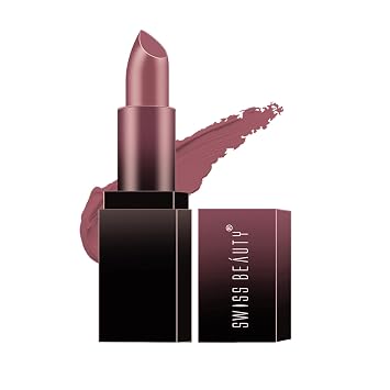 SWISS BEAUTY Hd Matte Pigmented Smudge Proof Lipstick | Creamy Matte Long Stay Lipstick | Blushing Mauve, 3.4g