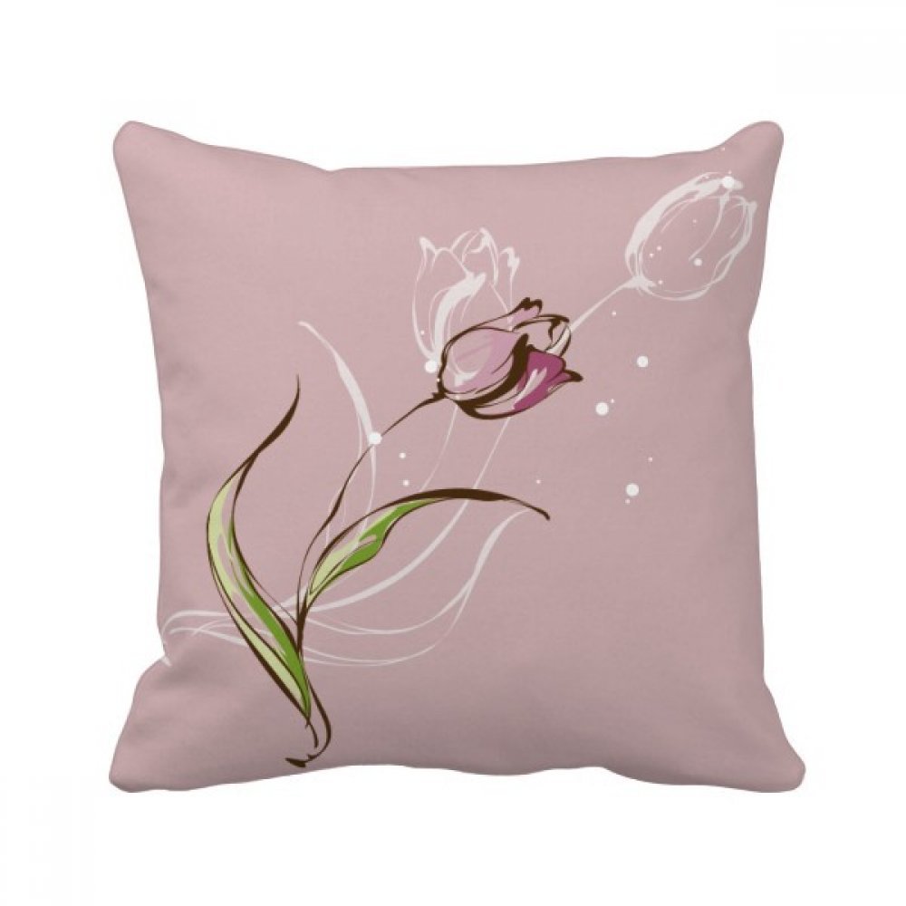 Coussin tulipe peint à la main design carré multicolore 40x40cm avec insert