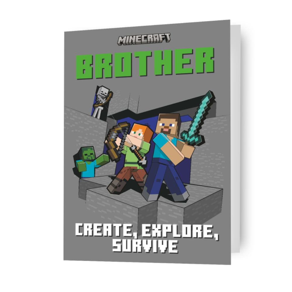 minecraft, brother, birthday card