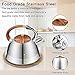 Kaisa Villa Tea Kettle Stovetop Teapot Stainless Steel Whistling Teakettle with 3.5 L… (Silver)