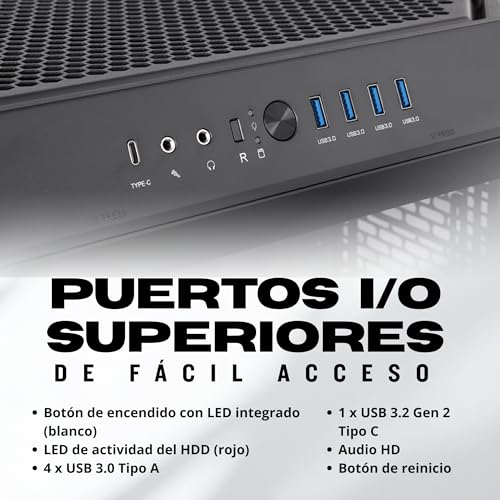 Miniatura 3 de Thermaltake The Tower 600 | Mid Tower ATX Octogonal | 2 Ventiladores de 140mm Preinstalados | Ventilación Vertical | Compatible con Radiador de 420mm y hasta 13 Ventiladores | Negro