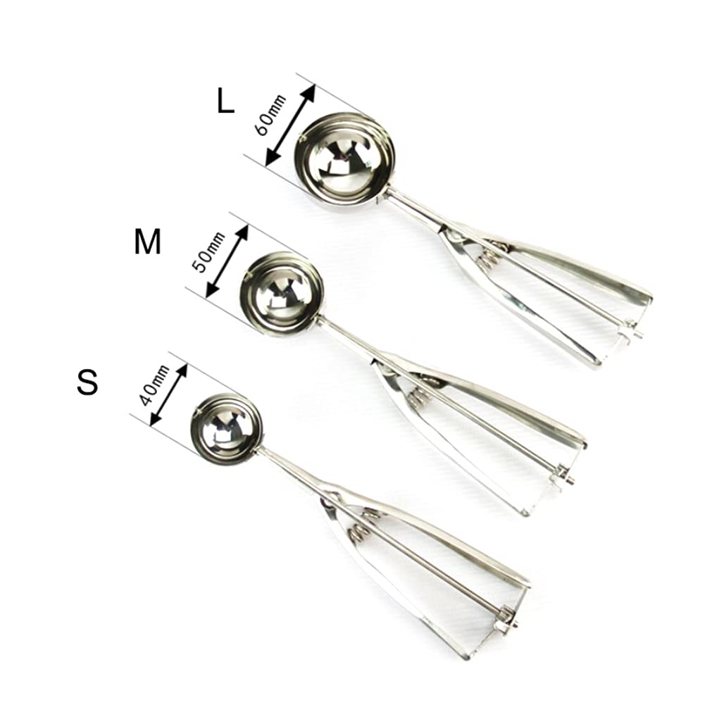 Set di 3 cucchiaini per biscotti in acciaio inox, antiscivolo, per