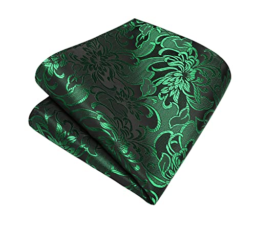 Image of Enlision Ties for Men Floral Tie Handkerchief Cufflinks Set Formal Flower Classic Mens Necktie & Pocket Square Wedding