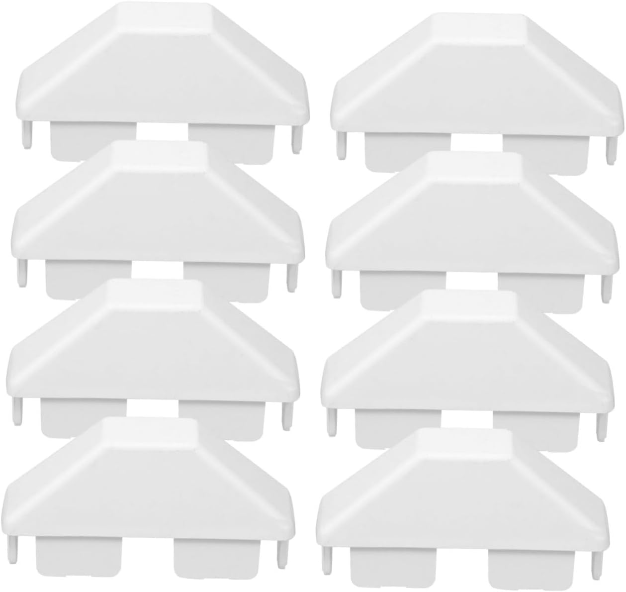 8pcs PVC Fence Post Caps Flat Replacement Fence Top Caps Sturdy Outdoor Flat Covers for Decking and Garden Posts