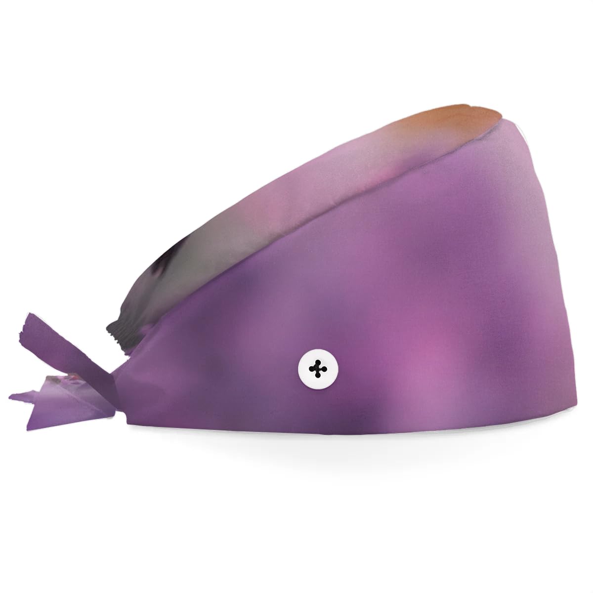 Mularoka Lavender Bird Working Caps with Button Sweatband Comfortable Adjustable Bouffant Hats Work Hat for Women Men