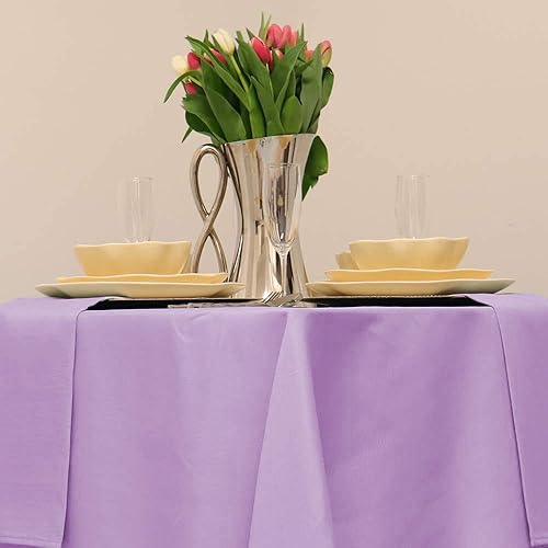 Miniatura 2 de Kadut Mantel cuadrado color lavanda de 70 x 70 pulgadas para mesa cuadrada o redonda, resistente, mantel lavable para fiestas, bodas, cocina,