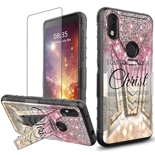 for Jitterbug Smart 3 case/Lively Smart (2021) Phone Case with Screen Protector,Heavy Duty Rugged Kickstand Cell Phone Cover for Jitterbug Lively Smart3 (5007S)-I can do All Things Through Christ