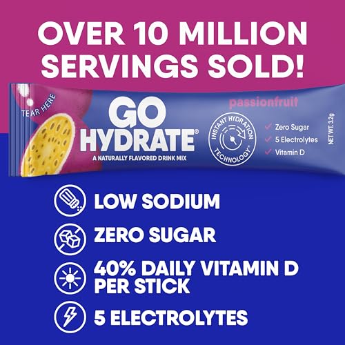 Image of GoHydrate Low Sodium Electrolyte Powder Sugar Free - Passion Fruit 30 Count