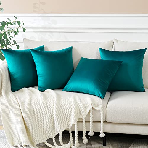Sungeek Set of 4 Decorative Cushion Covers Solid Soft Velvet Pillow Covers with Invisible Zipper Square Throw Pillow Cases for Sofa Car Patio Bedroom Living Room 45x45cm Blue Green - Cosy Home Interiors Sungeek Set of 4 Decorative Cushion Covers Solid Soft Velvet Pillow Covers with Invisible Zipper Square Throw Pillow Cases for Sofa Car Patio Bedroom Living Room 45x45cm Blue Green - Image 9
