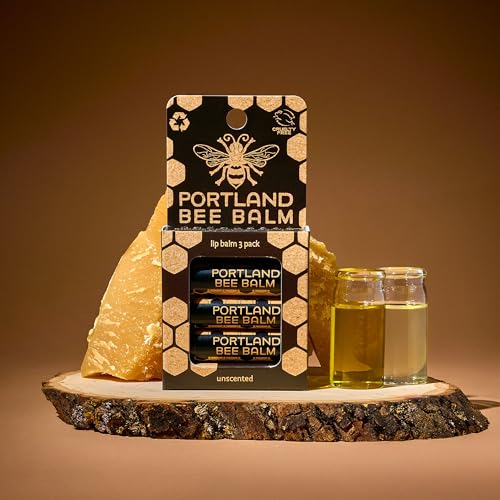 Portland Bee Balm All Natural Handmade Beeswax Based Lip Balm, Unscented 3 Count - Image 6