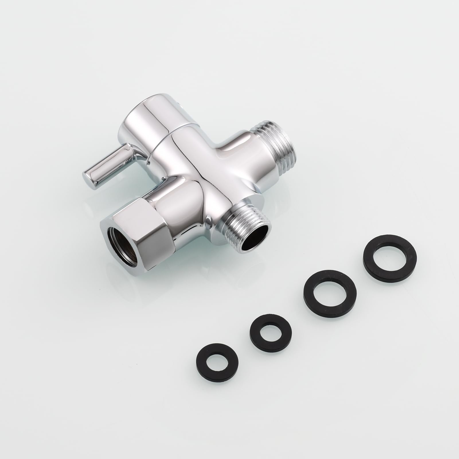 Tecmolog Robinet WC 3 Voies en Laiton Valve Inverseur de Douche 3/8" pour Toilette, Chromé, DSF007F