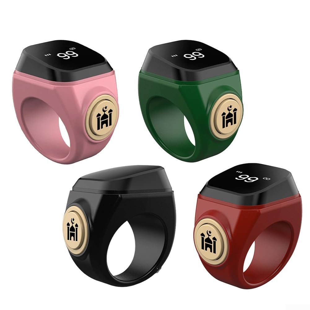 Smart Anello contatore Tasbih ricaricabile 18 mm 20 mm 22 mm impermeabile Zikr 99999 preghiera musulmano