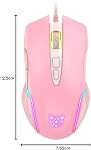 RGB Gaming Mouse Wired, 6400 DPI & 7 Buttons, A Pink | USB optical mouse - 6 adjustable DPI levels & 7 programmable buttons. Ergonomic design for laptop/Windows PC/Vista/Linux/Mac.