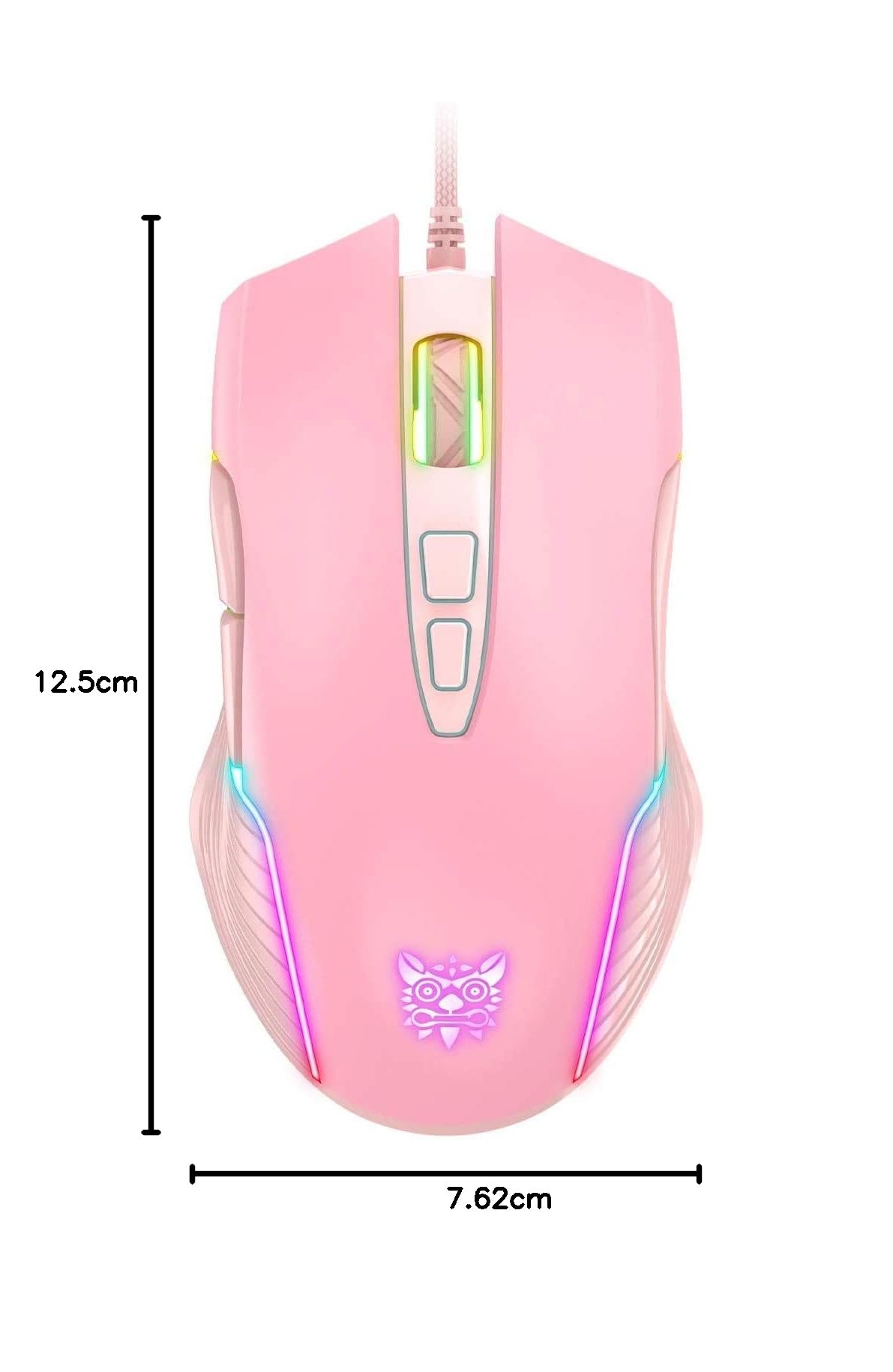 przewodowa mysz USB RGB z podświetleniem RGB, 6 DPI regulowane do 6400, ergonomiczna mysz do laptopa PC z 7 programowalnymi przyciskami do Windows Vista
