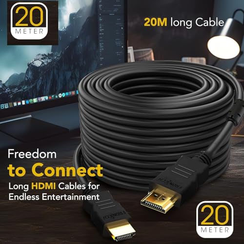 Image of 20M 4K Hdmi To Hdmi Cable| Hdmi V2.0| 4K@60Hz Ultra High Speed Data Upto 18Gbps|3D Ideal for All Hdmi Devices Laptop Desktop Tv Set-Top Box Gaming Console - Black