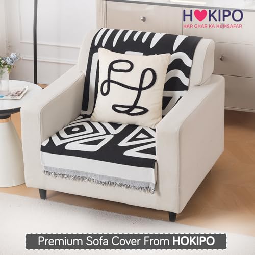 Image of HOKIPO Sofa Cover 1 Seater, 180x60 cm, Black