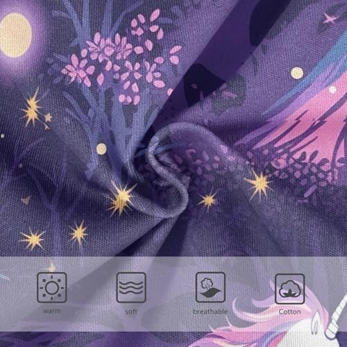 Underwear Girls, Cute Unicorn Purple Toddler Briefs, Girls Cotton Underwear, 2T–8 Years3