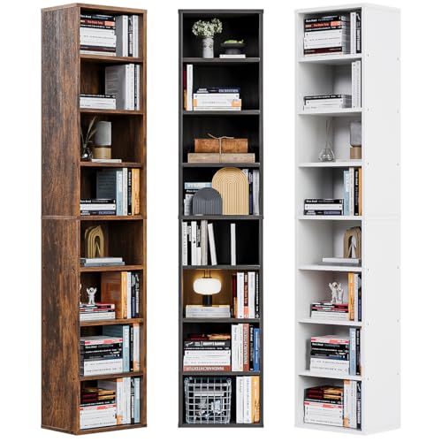 Reviews de Vitrinas favoritos de las personas. 47 Simple Wisdom Librero, 180CM Alto Librero Organizador, 8 Capa Librero Minimalista, con Hebilla de Fijación a la Pared Librero Madera, Vitrina Exhibidor Adecuado para Salón,...