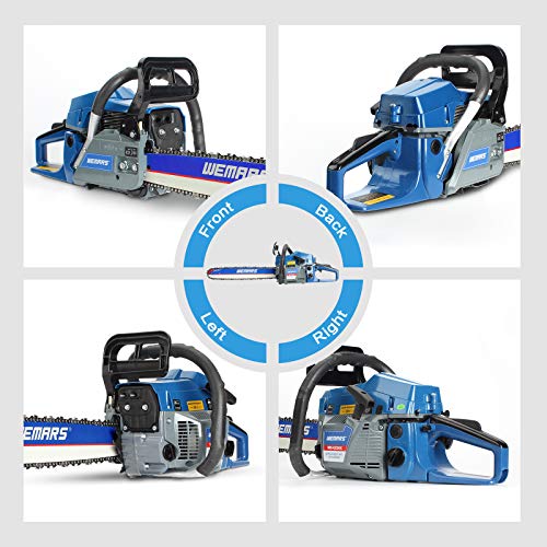 WEMARS 62cc Gas Chainsaw 20 Inch Power Chain Saws 2 Stroke Handed Petrol Chainsaws Gasoline Chain Saw Garden Tool for Cutting Wood Outdoor Home Farm Use