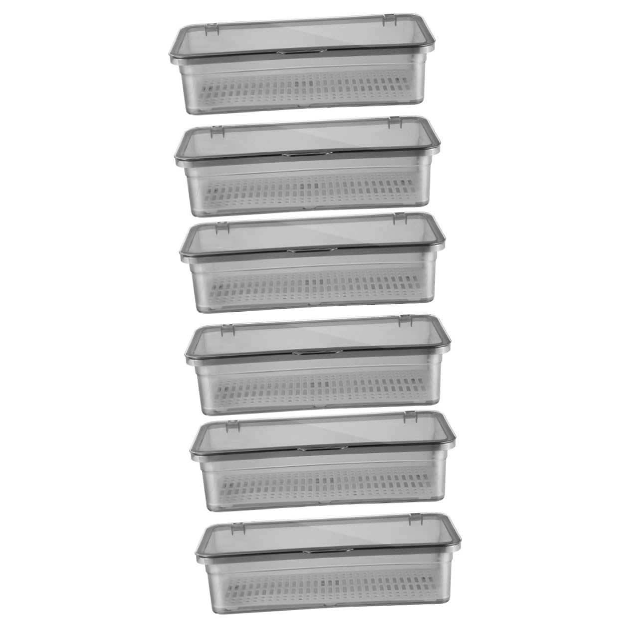 Mobestech 3 Ensembles Boîte De Rangement pour Couverts Organisateur De Couverts Drainage Couvercle Porte Ustensiles De Cuisine Compact pour Maison Restaurant 2 Pièces * 3