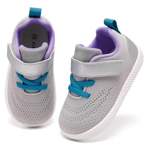 Image of MORENDL Toddler Sneakers Baby Boys & Girls Barefoot Shoes Lightweight Breathable Walking Running Tennis Athletic Sport Shoes
