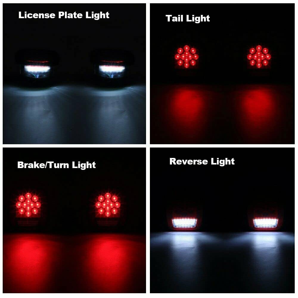 Trailer 39 Light Light Rosso/Bianco Dugliore Viedi Upail Up Lampaggio Stop Corso Segnale Luci Freno di Reverso Reglio per Trucamento Caperchio Caravane 2pc Coravan
