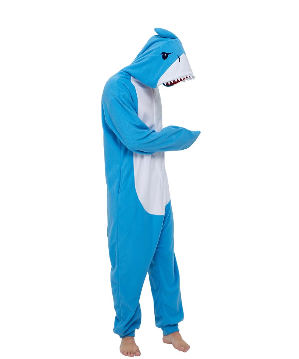 Laahoem Animal Requin Pyjama Unisexe Adulte à Capuche Hommes Femmes Combinaison Costume Cosplay Pyjama