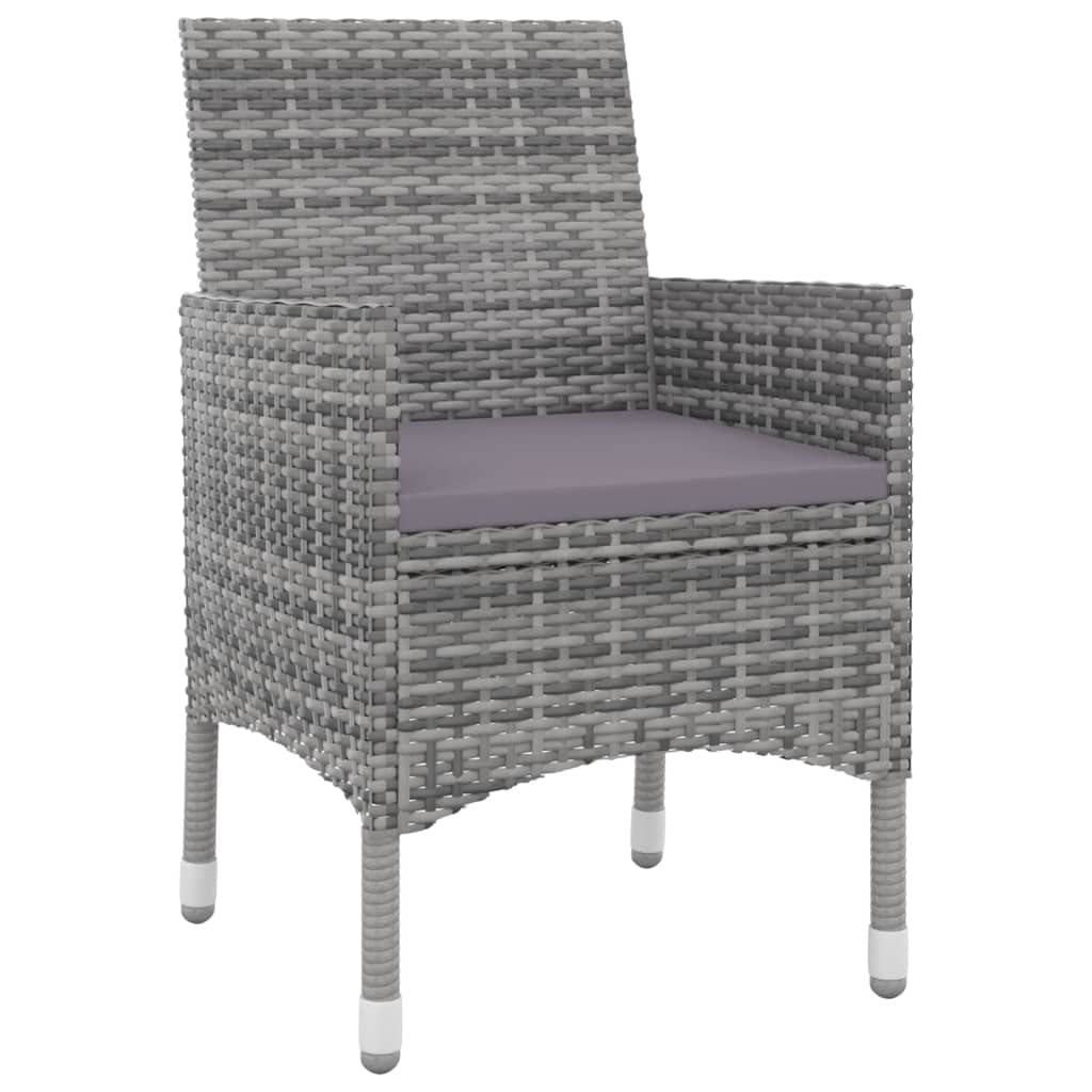 Juego de comedor para patio, 9 piezas con cojines, jardín, terraza, balcón, patio trasero, comedor, mesa y silla, ratán de polietileno y vidrio 3