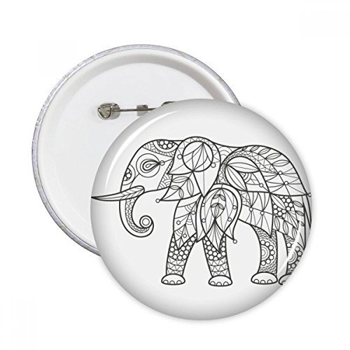 Pins badge rond peinture dent d'éléphant ami en taille XXL multicolore