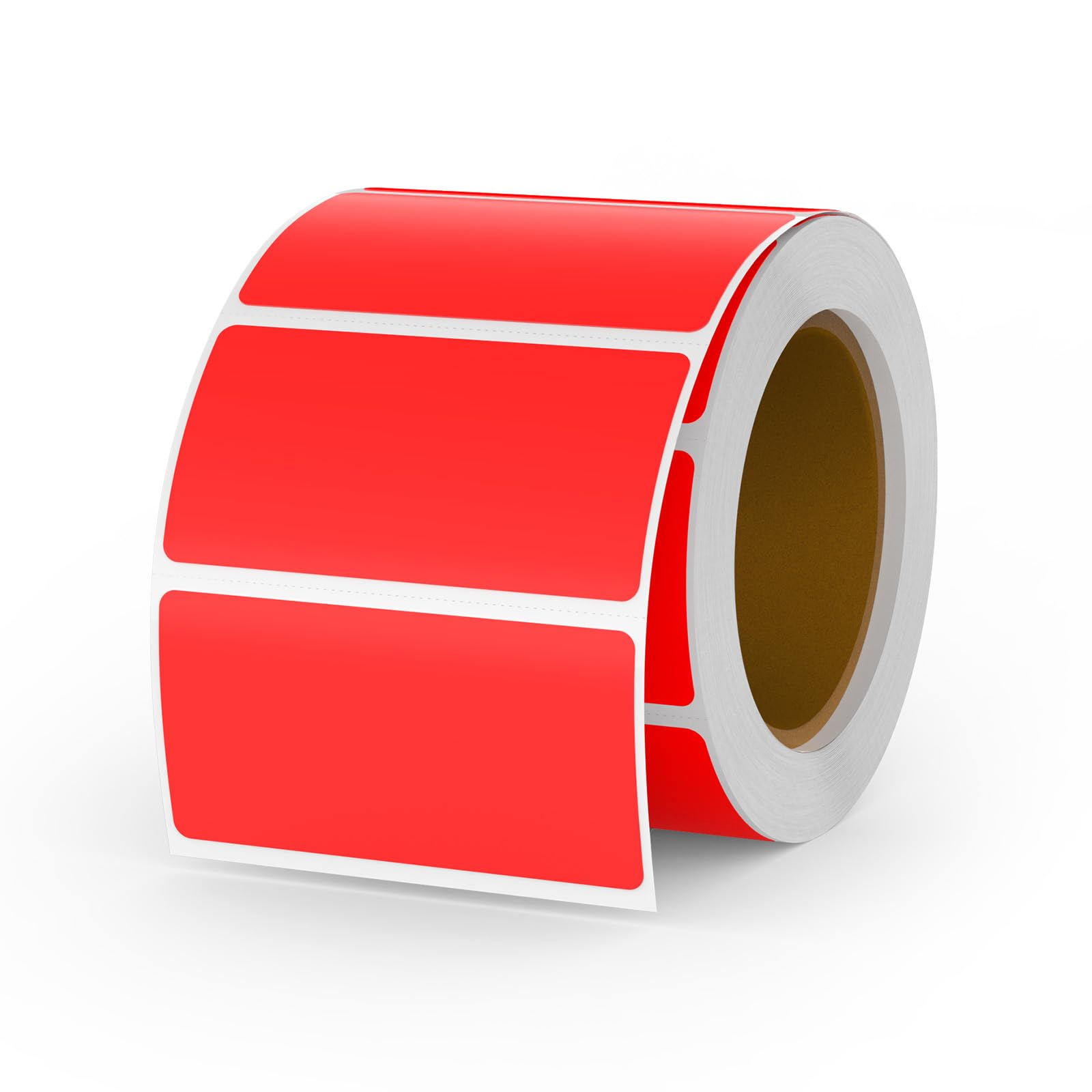 Lot de 500 étiquettes thermiques en vinyle - Rouge - 25 x 50 mm - Rouleau rectangulaire - Autocollantes - Étiquettes d'adresse étanches - Pour nom code-barres QR Code DIY