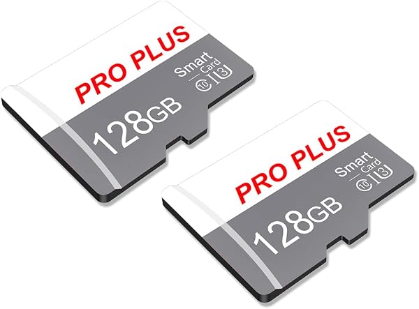 2 karty pamięci 128 GB z adapterem, karta pamięci High SpeeCard, UHS-I C10 A1 karta TF do tabletu, telefonu komórkowego, aparatu, konsoli audio samochodowej, konsoli do gier (TF183 White Gray 128 GB)