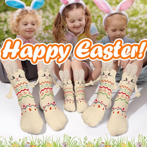 2 pairs Holding Hands Socks,Unisex Couple Novelty Funny Magnetic Socks4