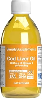 Cod Liver Oil Liquid Supplement | Supports Heart, Brain, Eye & Immune Health | High in DHA & EPA | Natural Lemon Flavour | 60 Servings (60ml) | Manufactured in The UK to GMP Standards