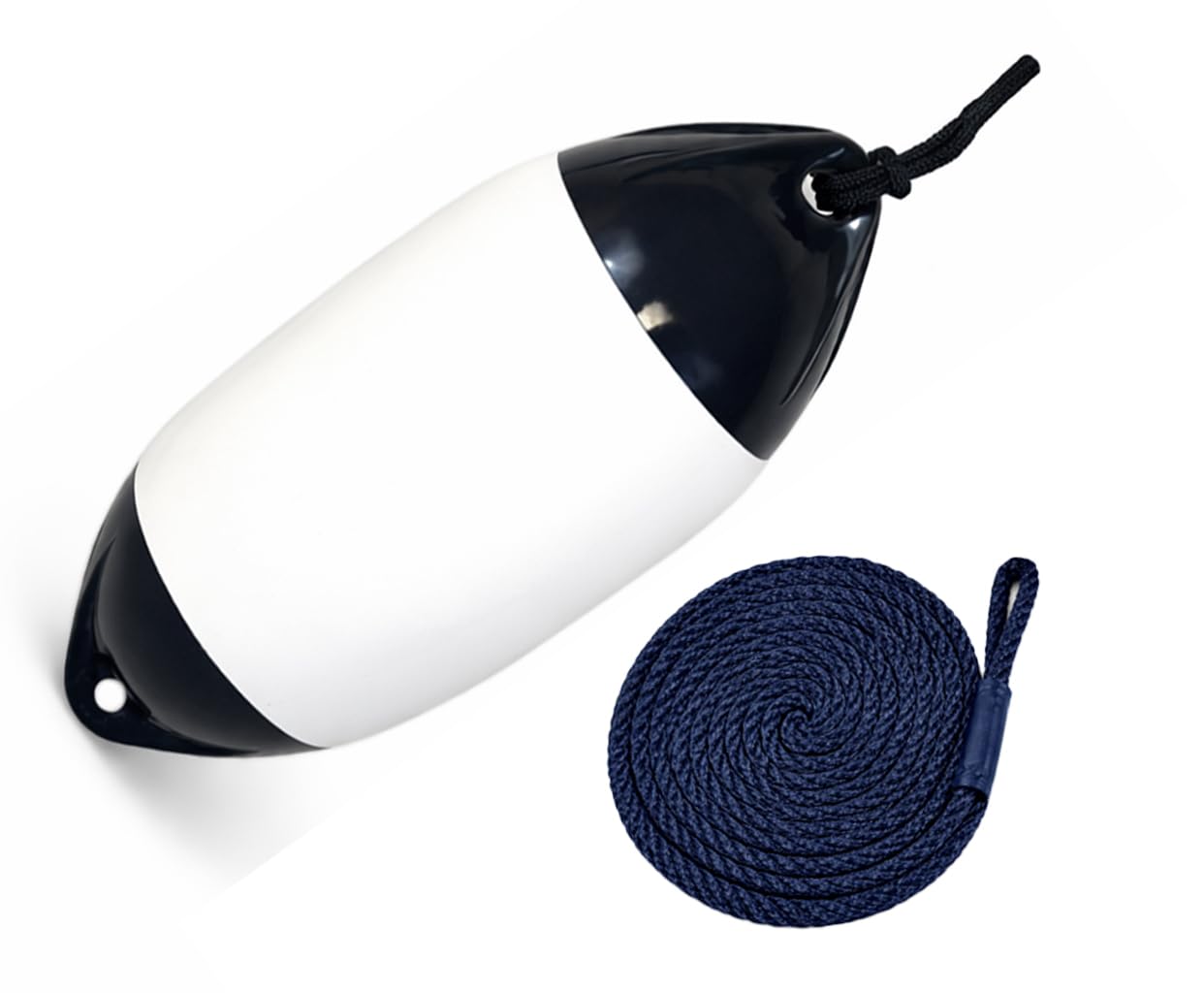 Bootsfender Langfender Heavy Duty – Robuster Stegfender für Motorboot & Yacht inkl. Fenderleine, zuverlässiger Schutz beim Anlegen 15 x 61 cm - Robuste Ausführung