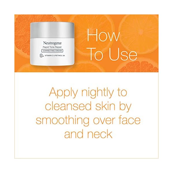 Neutrogena-Rapid-Tone-Repair-Retinol-Vitamin-C-Correcting-Cream-Tone-Evening-Face-Neck-Cream-with-Vitamin-C-Retinol-Hyaluronic-Acid-for-Dark-Spots-Fine-Lines-Wrinkles-17-oz Neutrogena Retinol + Vitamin C Correcting Cream, Rapid Tone Repair Face & Neck Cream with Hyaluronic Acid for Dark Spots, Fine Lines & Wrinkles, 1.7 oz