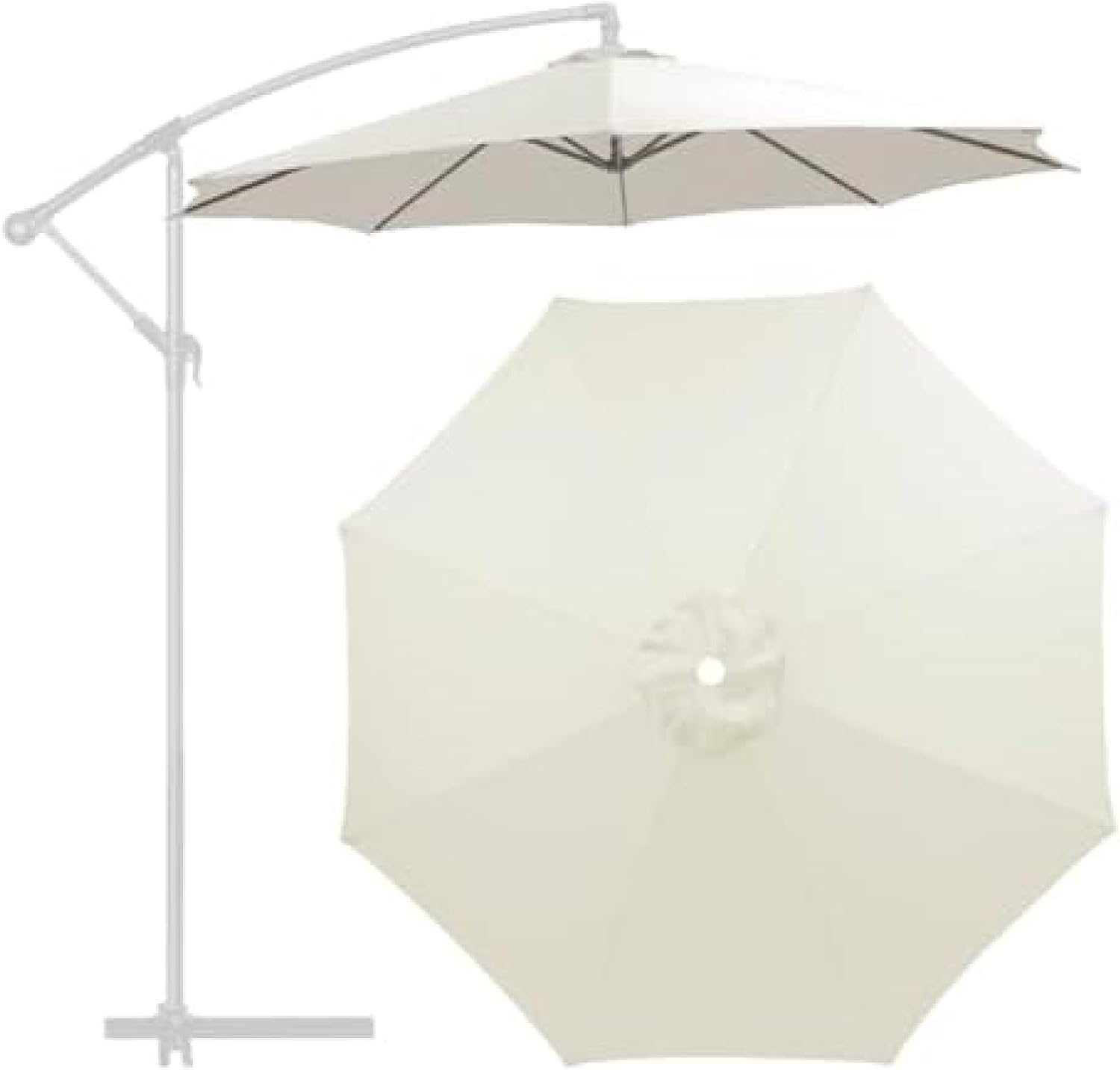 Patio Umbrella Replacement Canopy, 6.5/7.5/8.2/8.5/9.5ft 6/8 Ribs Sun Shade, Replacement Canopy for Patio Beach