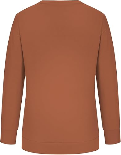 Miniatura 6 de JUSLIO Suéteres de color sólido para mujer, blusas de invierno simples, blusa de uso diario, manga larga, tallas grandes