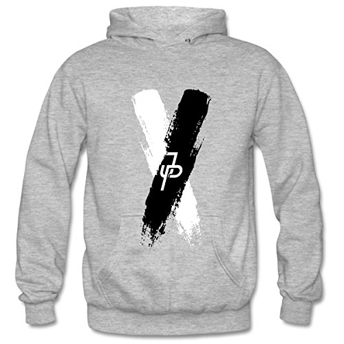 Aliensee Men's Jake Paul X Blackwhite Pullover Hooded Sweatshirt S Gray