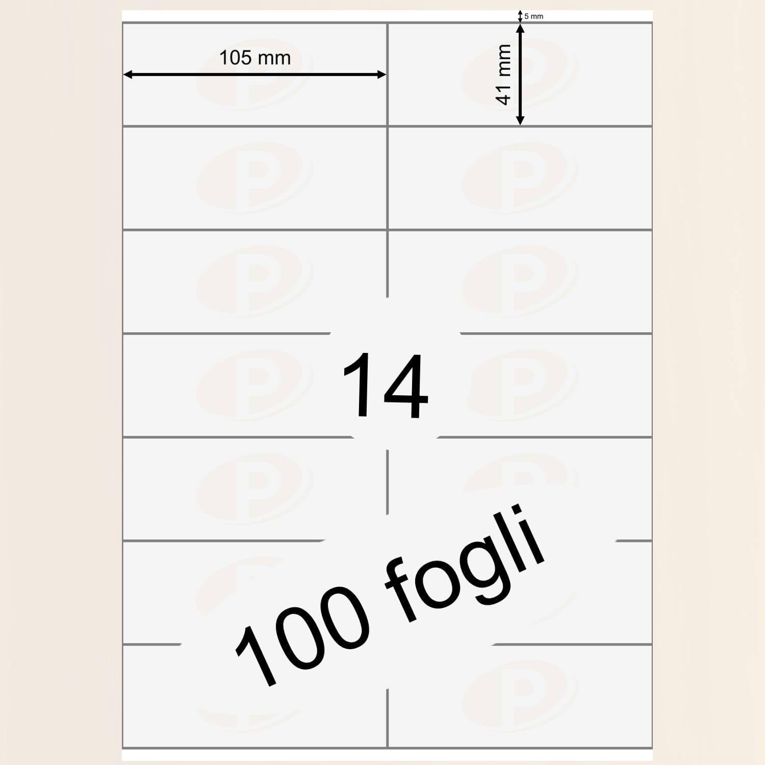 Printation Etichette 105 x 41 mm – 7000 adesivi su 500 fogli DIN A4 – 2 x 7 14 105 x 41 etichette in carta bianca bianca autoadesiva – 3477 4475 LA153