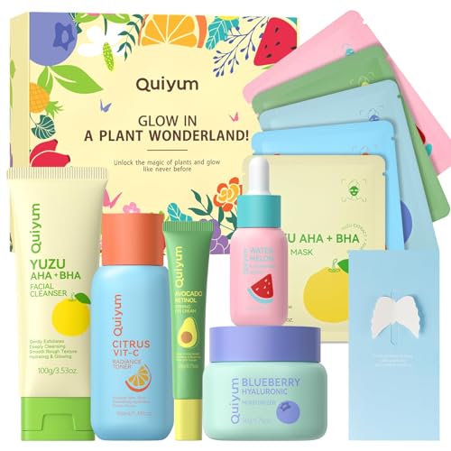QUIYUM Set Regalo Cura Viso ai Frutti, Kit Skincare Completo da...