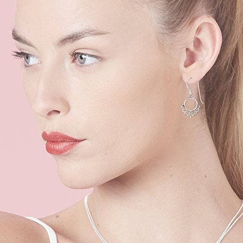 Boma Jewelry Sterling Silver Balinese Style Filigree Circle Dangle Earrings2