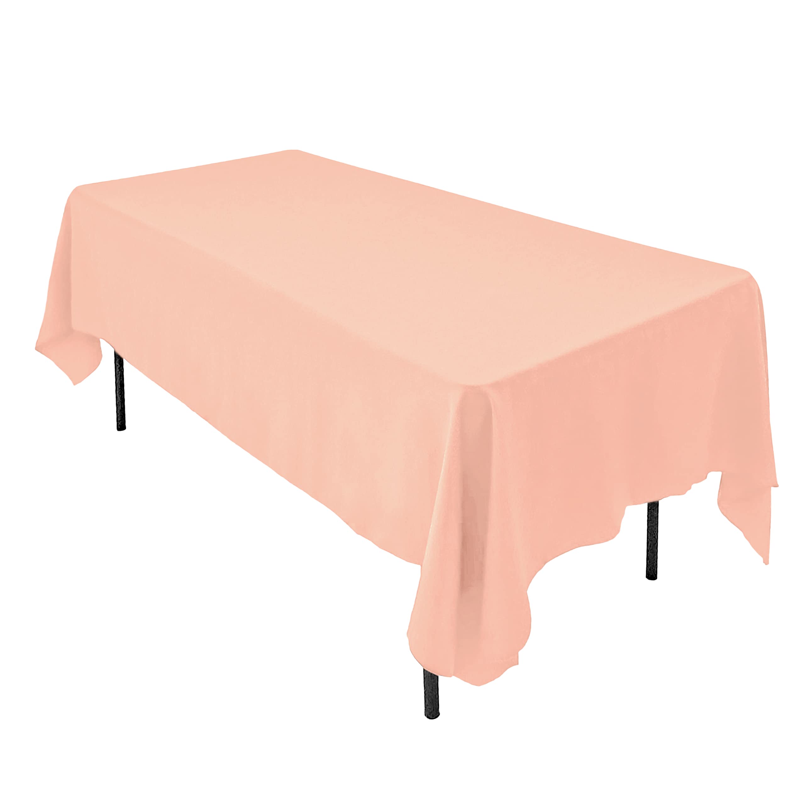 AK TRADING CO. 60 x 126-Inch Rectangular Polyester Tablecloth - Made in USA - Peach