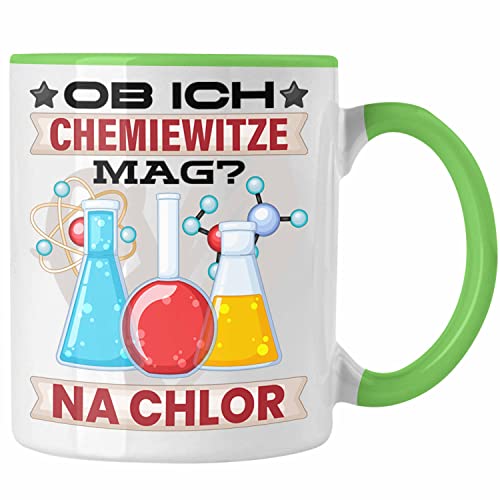 Trendation - Chemie Tasse Geschenk Chemiker Na Chlor Geschenkidee Chemie-Student (Grün)